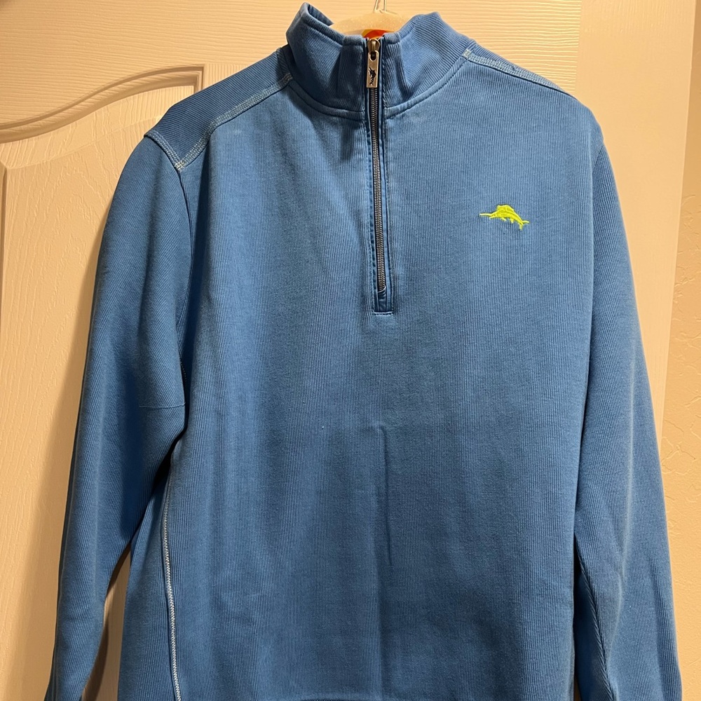 NWT Tommy Bahama Blue Quarter Zip Size M